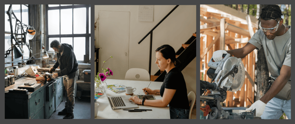 Artisans en train de travailler